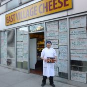 Thupten at East Village Cheese supports the Small Business Jobs Survival Act bill - 40 Third Avenue Photo: Kate Puls
