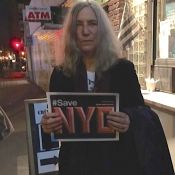 Patti Smith outside Theatre 80 in the East Village Photo: Robin Morris