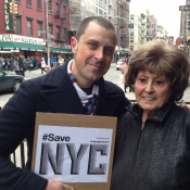 Lee Greenfeld and Adele Sarno, #SaveNYC in Little Italy.