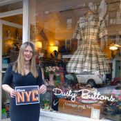 "Amanda at Dusty Buttons supports the Small Business Jobs Survival Act bill - 441 E. 9th Street" Photo: Kate Puls