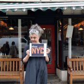 "Nicky Perry from Tea & Sympathy supports #SaveNYC" Photo: Andy Robson